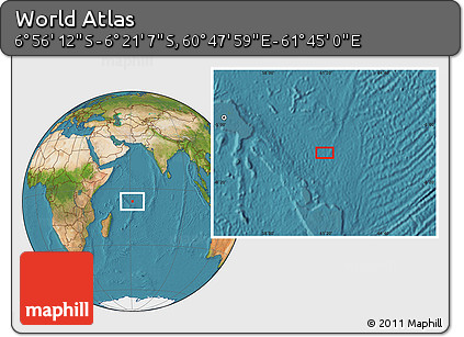 Satellite Location Map of the Area around 6° 38' 39" S, 61° 16' 29" E