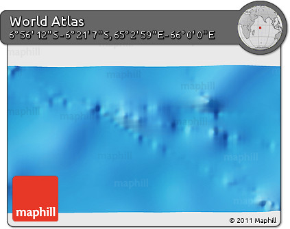 Physical 3D Map of the Area around 6° 38' 39" S, 65° 31' 30" E