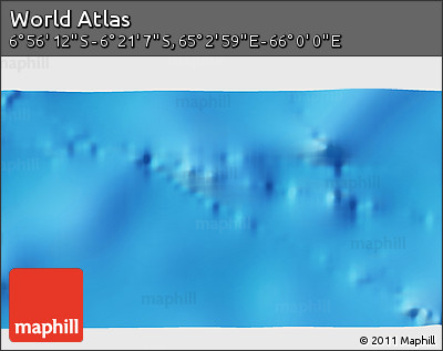 Physical 3D Map of the Area around 6° 38' 39" S, 65° 31' 30" E