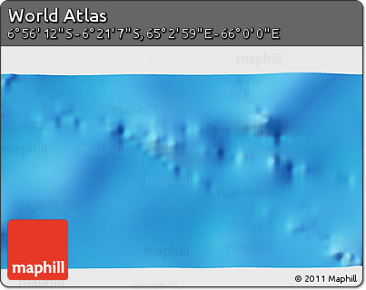 Physical 3D Map of the Area around 6° 38' 39" S, 65° 31' 30" E