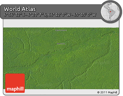 Satellite 3D Map of the Area around 6° 38' 39" S, 66° 13' 29" W