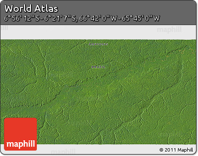 Satellite 3D Map of the Area around 6° 38' 39" S, 66° 13' 29" W