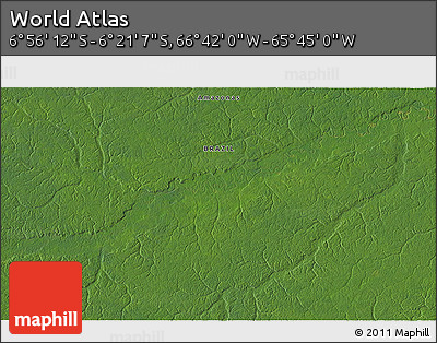 Satellite 3D Map of the Area around 6° 38' 39" S, 66° 13' 29" W