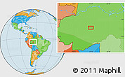 Political Location Map of the area around 6° 38' 39" S, 67° 4' 29" W