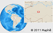 Shaded Relief Location Map of the area around 6° 38' 39" S, 67° 4' 29" W