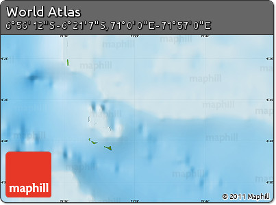 Physical Map of the Area around 6° 38' 39" S, 71° 28' 29" E