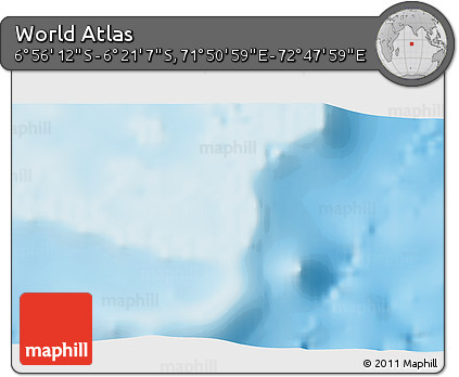 Physical 3D Map of the Area around 6° 38' 39" S, 72° 19' 29" E