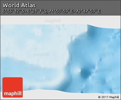 Physical 3D Map of the Area around 6° 38' 39" S, 72° 19' 29" E
