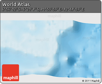 Physical 3D Map of the Area around 6° 38' 39" S, 72° 19' 29" E