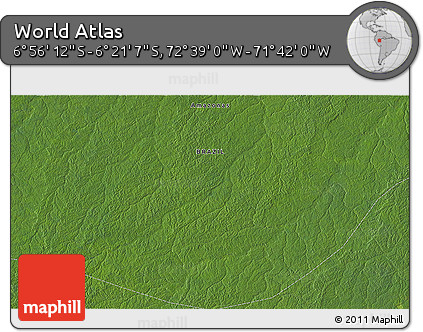 Satellite 3D Map of the Area around 6° 38' 39" S, 72° 10' 30" W
