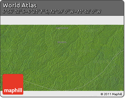 Satellite 3D Map of the Area around 6° 38' 39" S, 72° 10' 30" W