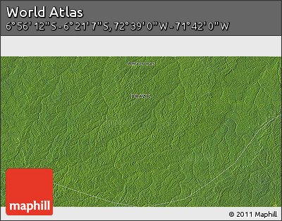 Satellite 3D Map of the Area around 6° 38' 39" S, 72° 10' 30" W