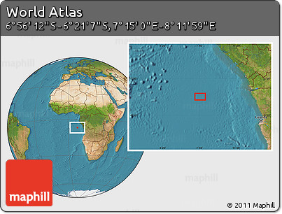 Satellite Location Map of the Area around 6° 38' 39" S, 7° 43' 29" E