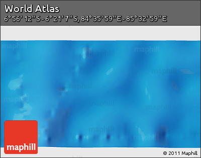 Physical 3D Map of the Area around 6° 38' 39" S, 85° 4' 29" E