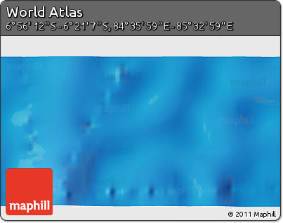 Physical 3D Map of the Area around 6° 38' 39" S, 85° 4' 29" E