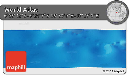 Shaded Relief Panoramic Map of the Area around 6° 38' 39" S, 96° 58' 29" E