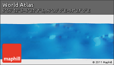 Shaded Relief Panoramic Map of the Area around 6° 38' 39" S, 96° 58' 29" E
