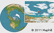 Satellite Location Map of the area around 70° 13' 33" N, 100° 13' 29" W