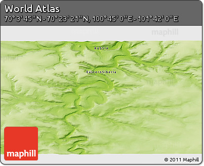 Physical 3D Map of the Area around 70° 13' 33" N, 101° 13' 29" E