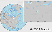 Gray Location Map of the area around 70° 13' 33" N, 104° 37' 30" E