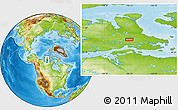 Physical Location Map of the area around 70° 13' 33" N, 106° 10' 30" W
