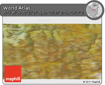 Satellite 3D Map of the Area around 70° 13' 33" N, 108° 1' 30" E