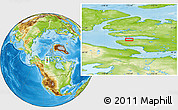 Physical Location Map of the area around 70° 13' 33" N, 115° 31' 30" W