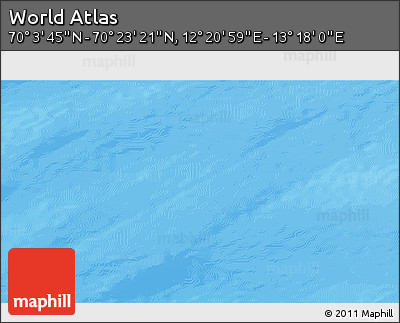 Physical 3D Map of the Area around 70° 13' 33" N, 12° 49' 29" E