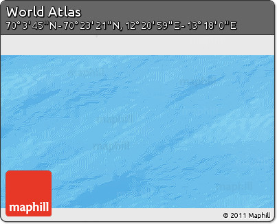 Physical 3D Map of the Area around 70° 13' 33" N, 12° 49' 29" E