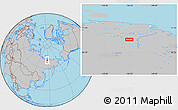 Gray Location Map of the area around 70° 13' 33" N, 146° 16' 30" E