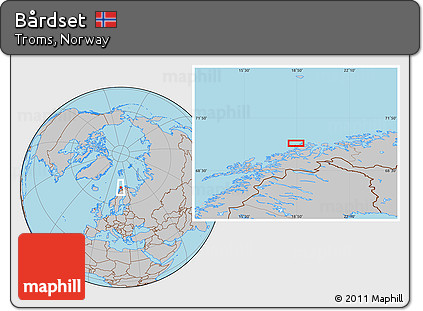 Gray Location Map of Bårdset
