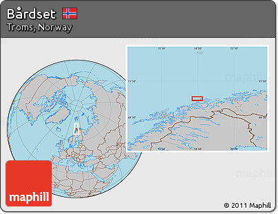 Gray Location Map of Bårdset