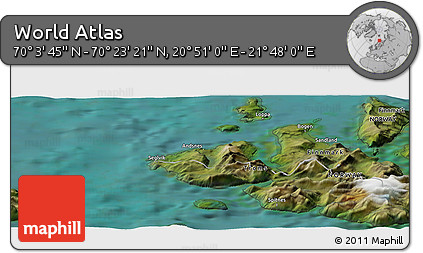 Satellite Panoramic Map of the Area around 70° 13' 33" N, 21° 19' 30" E