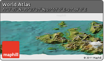 Satellite Panoramic Map of the Area around 70° 13' 33" N, 21° 19' 30" E