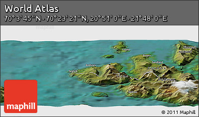 Satellite Panoramic Map of the Area around 70° 13' 33" N, 21° 19' 30" E