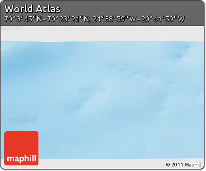 Shaded Relief 3D Map of the Area around 70° 13' 33" N, 21° 10' 29" W