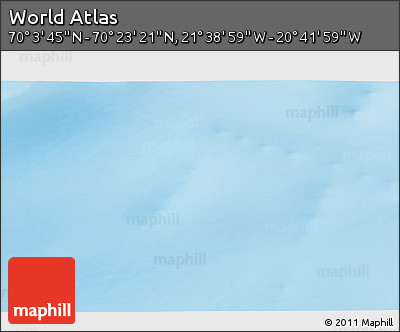 Shaded Relief 3D Map of the Area around 70° 13' 33" N, 21° 10' 29" W