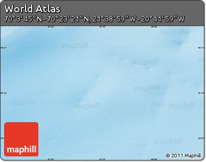 Physical Map of the Area around 70° 13' 33" N, 21° 10' 29" W