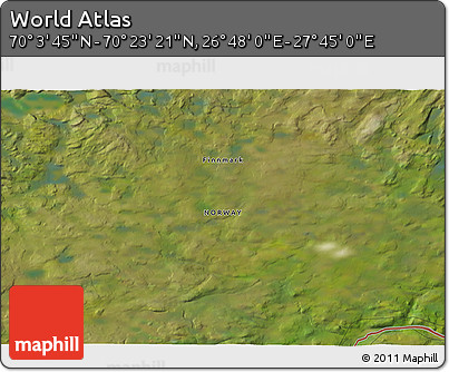 Satellite 3D Map of the Area around 70° 13' 33" N, 27° 16' 29" E