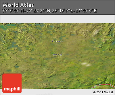 Satellite 3D Map of the Area around 70° 13' 33" N, 27° 16' 29" E