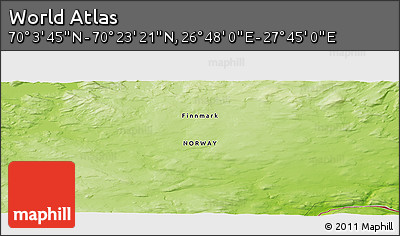 Physical Panoramic Map of the Area around 70° 13' 33" N, 27° 16' 29" E