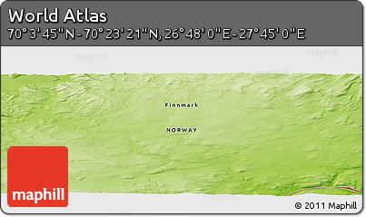 Physical Panoramic Map of the Area around 70° 13' 33" N, 27° 16' 29" E