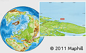 Physical Location Map of the area around 70° 13' 33" N, 34° 4' 30" E