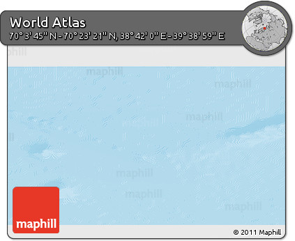 Physical 3D Map of the Area around 70° 13' 33" N, 39° 10' 29" E