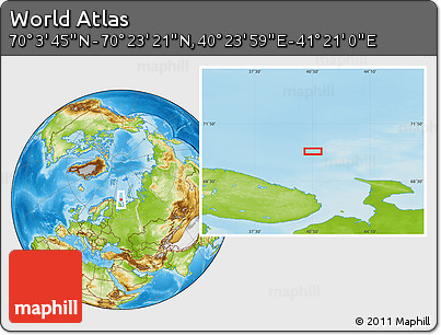 Physical Location Map of the Area around 70° 13' 33" N, 40° 52' 30" E