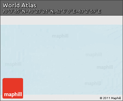 Physical 3D Map of the Area around 70° 13' 33" N, 42° 34' 30" E