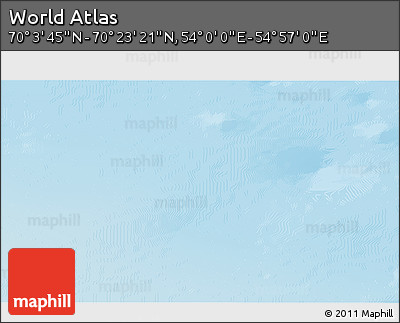 Physical 3D Map of the Area around 70° 13' 33" N, 54° 28' 30" E