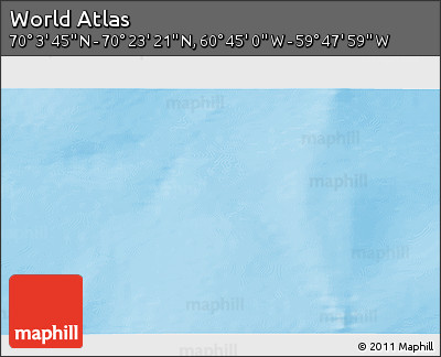Physical 3D Map of the Area around 70° 13' 33" N, 60° 16' 29" W