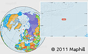 Political Location Map of the area around 70° 13' 33" N, 6° 1' 30" E