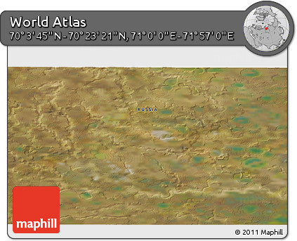 Satellite 3D Map of the Area around 70° 13' 33" N, 71° 28' 29" E